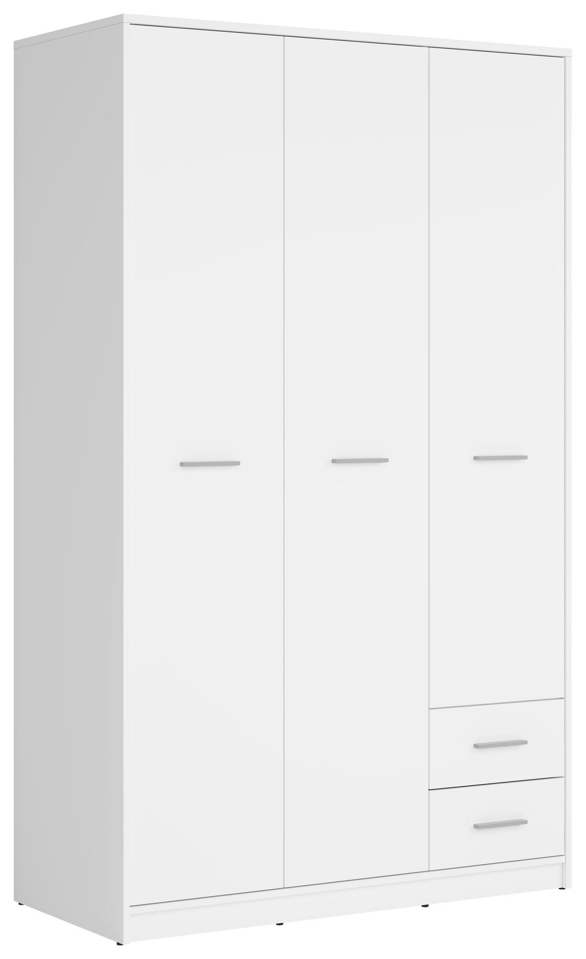 Drehtürenschrank 118,5cm Nepo Plus, Weiß - Weiß, MODERN, Holzwerkstoff (118,5/197/54,5cm) - MID.YOU
