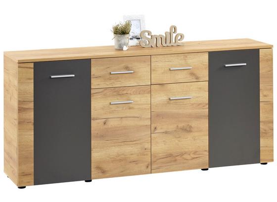 Kommode Uno - Eichefarben/Grau, MODERN (177/80/40cm) Kommode Uno - Eichefarben/Grau, MODERN (177/80/40cm)