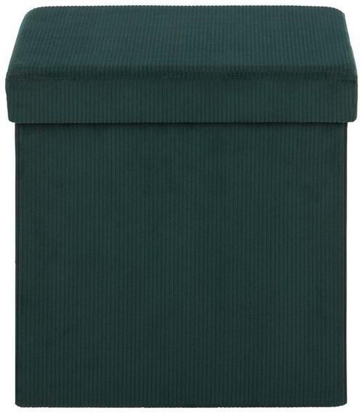 SEDACÍ BOX CORD - tmavě zelená, textil (38/38/38cm) - Mömax