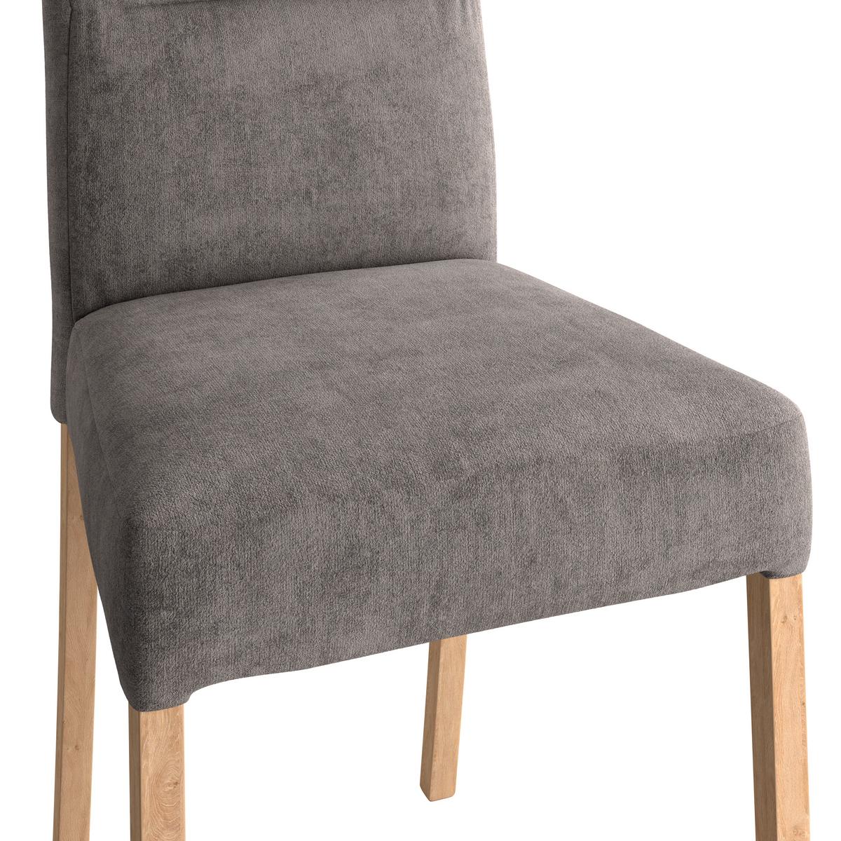 Vierfußstuhl Emma Ii Webstoff Grau, B: 43 Cm - Eichefarben/Grau, KONVENTIONELL, Holz/Textil (43/91/58cm)