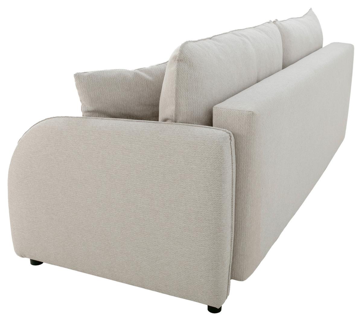 Schlafsofa Bari mit Bettkasten beige, 215x100cm - Beige/Schwarz, KONVENTIONELL, Holz/Holzwerkstoff (215/100cm)