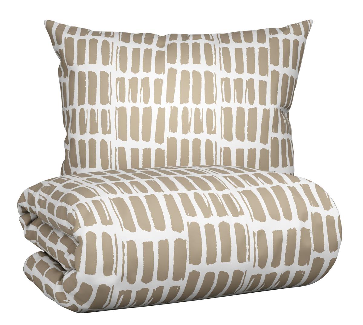 Posteľná bielizeň Adam, 70/90 140/200cm - biela/béžová, Modern, textil (140/200cm) - Mömax