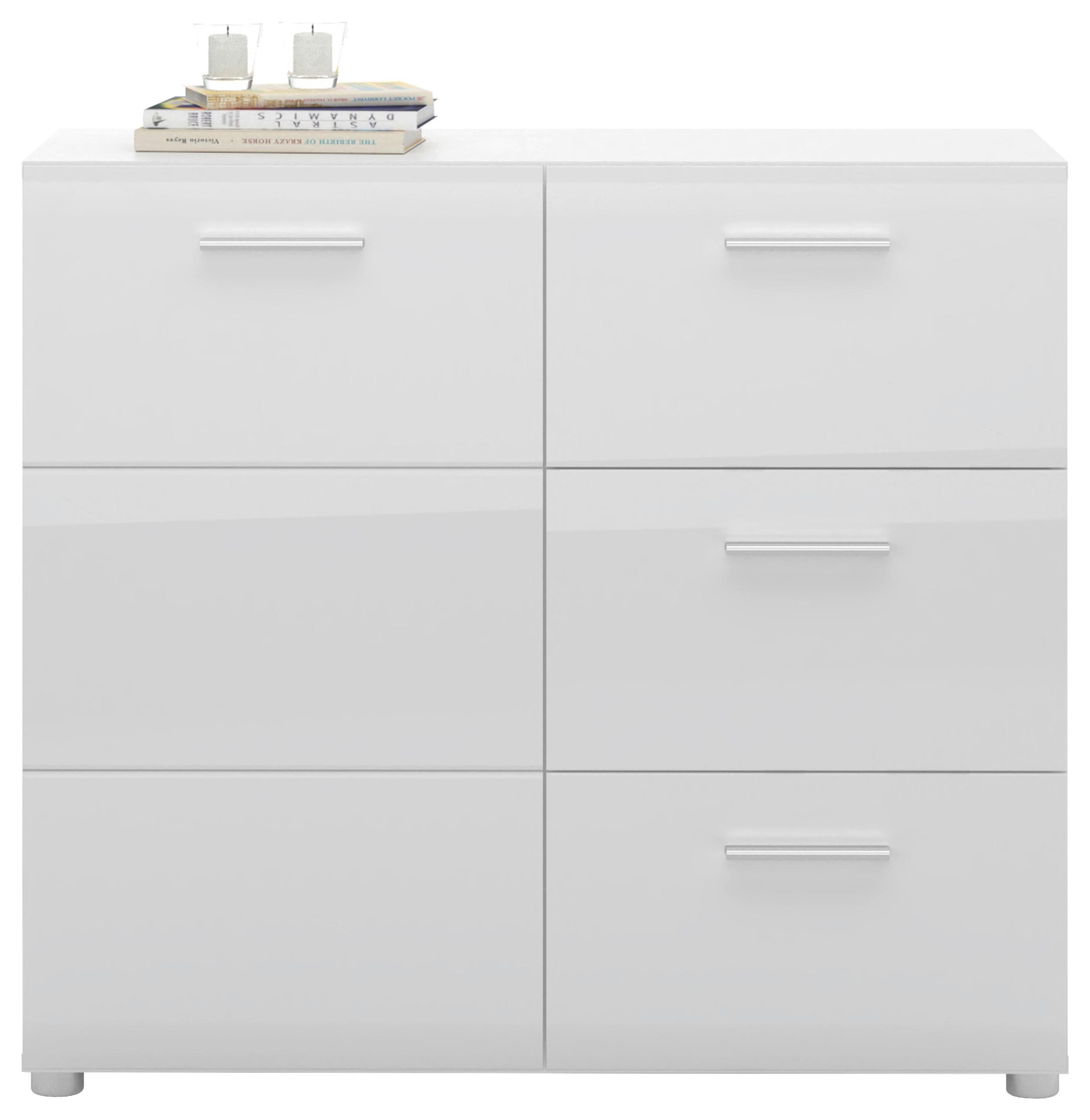 Kommode Merano Weiß B:  95,9 cm - Schwarz, MODERN, Holzwerkstoff (95,9/86/39cm) - Modern Living