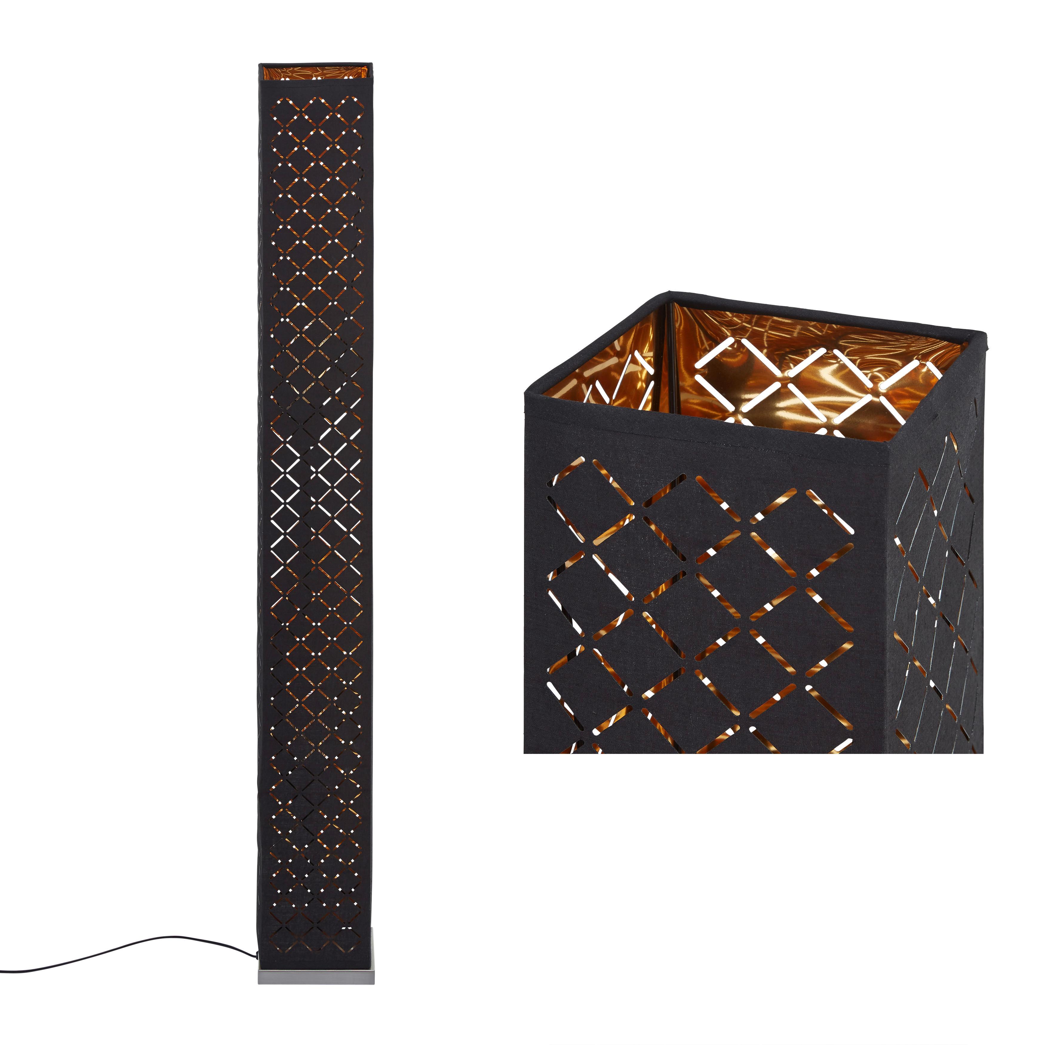 Stojacia Lampa Elin V: 118cm, 40 Watt - čierna/zlatá, Štýlový, kov/textil (15/118cm) - Modern Living