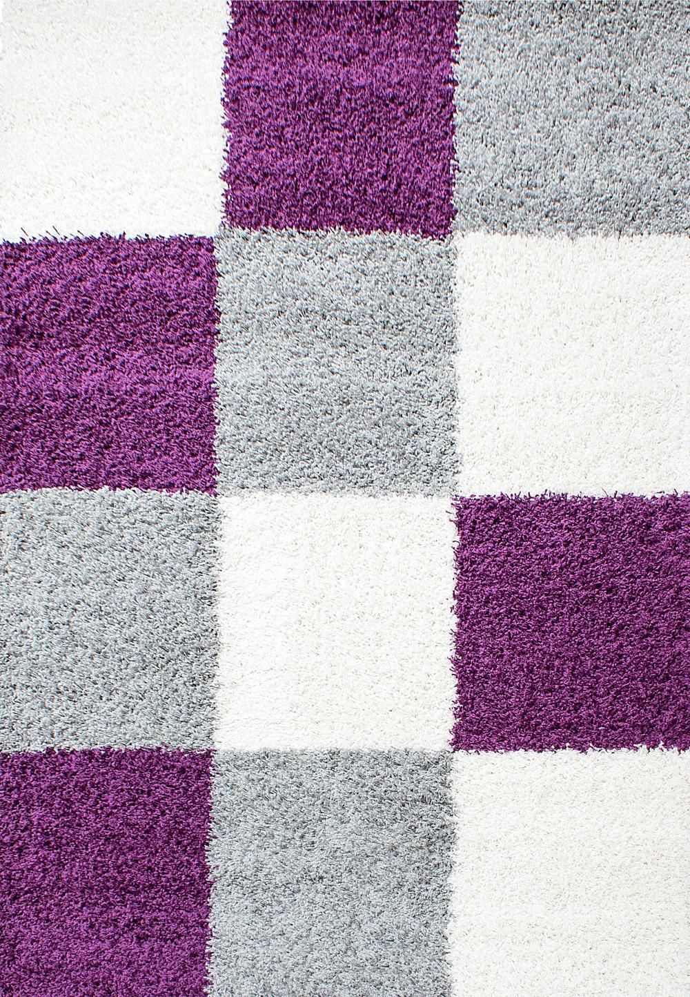 Hochflor Teppich Lila Life 120x170 cm - Lila/Hellgrau, KONVENTIONELL, Textil (120/170cm) - Novel