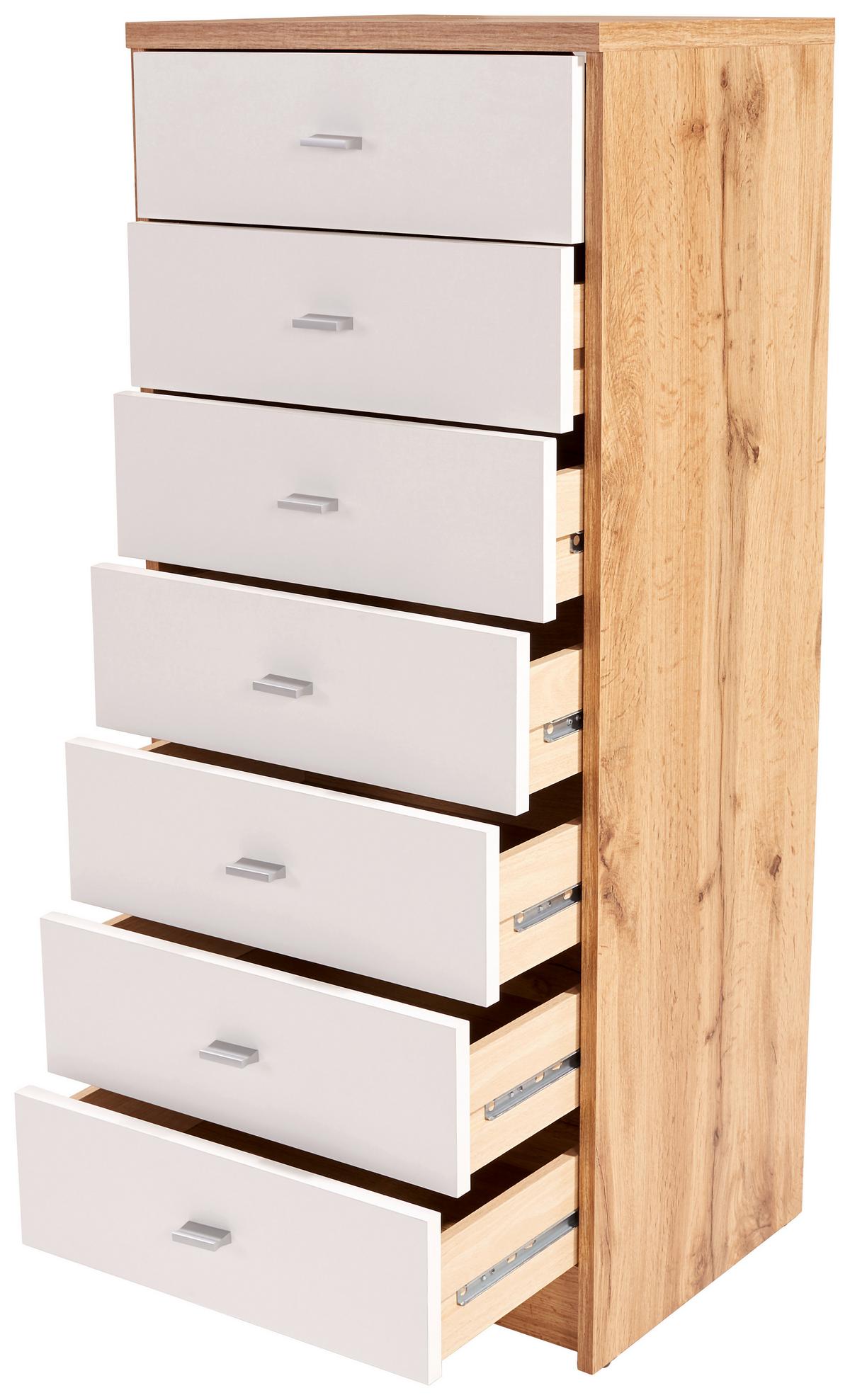 Kommode B 50cm 4-you New, Wotan Eiche Dekor/ Weiß - Eichefarben/Weiß, MODERN, Holzwerkstoff (50/111,4/34,6cm)