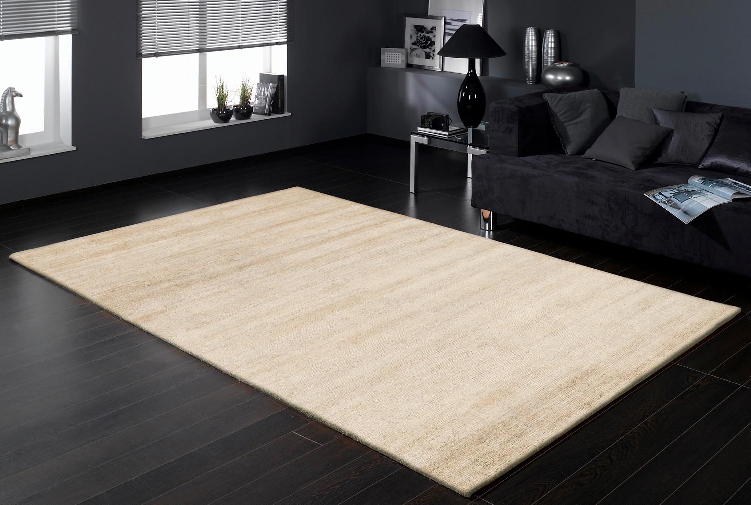 Wollteppich Nepal Avantgard Uni - Naturfarben, Basics, Textil (70/140cm) - Cazaris