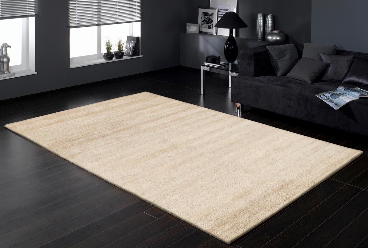Wollteppich Nepal Avantgard Uni - Naturfarben, Basics, Textil (70/140cm) - Cazaris