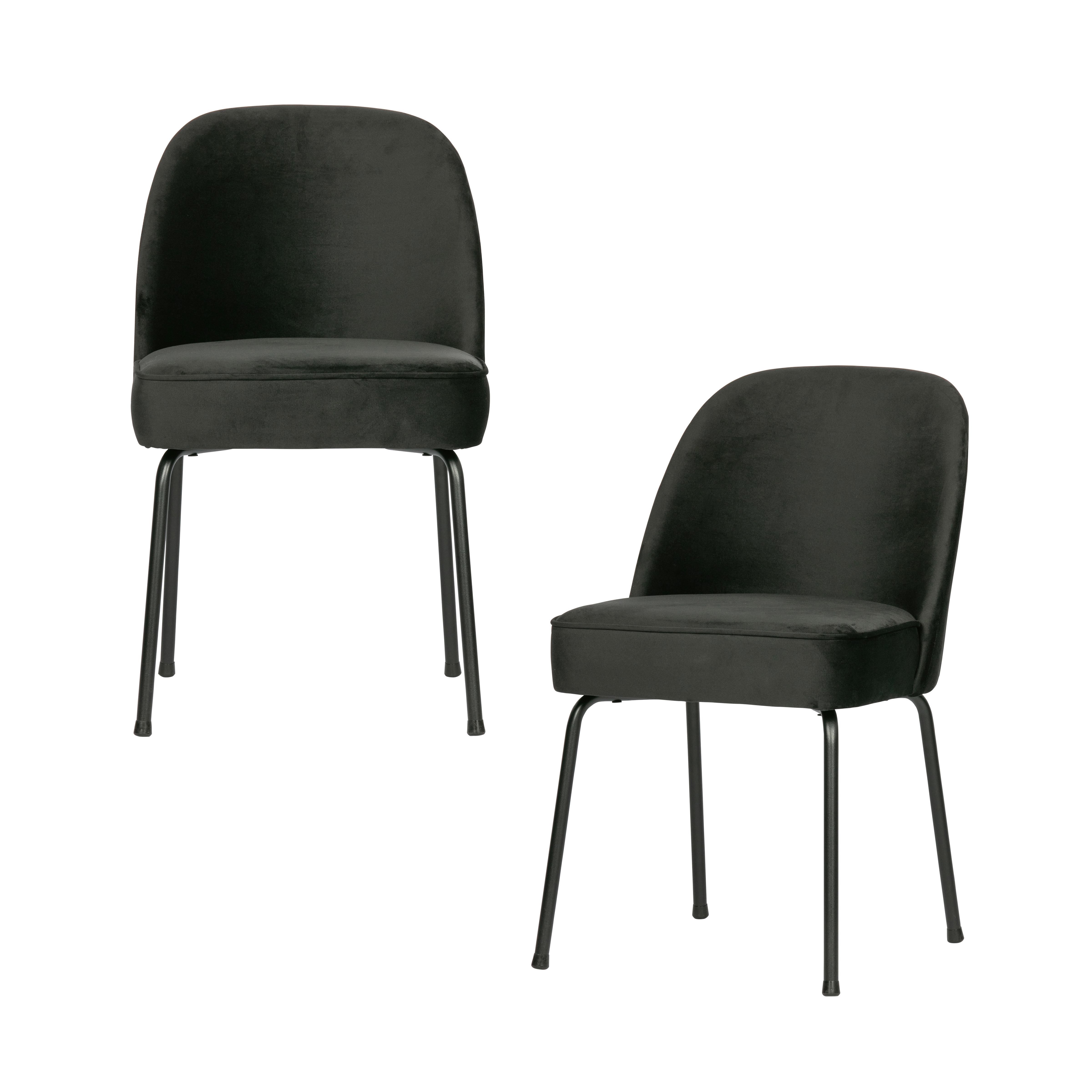 Stuhl-Set Vogue Schwarz B: 50cm - Schwarz, MODERN, Textil/Metall (50/83/57cm) - Livetastic