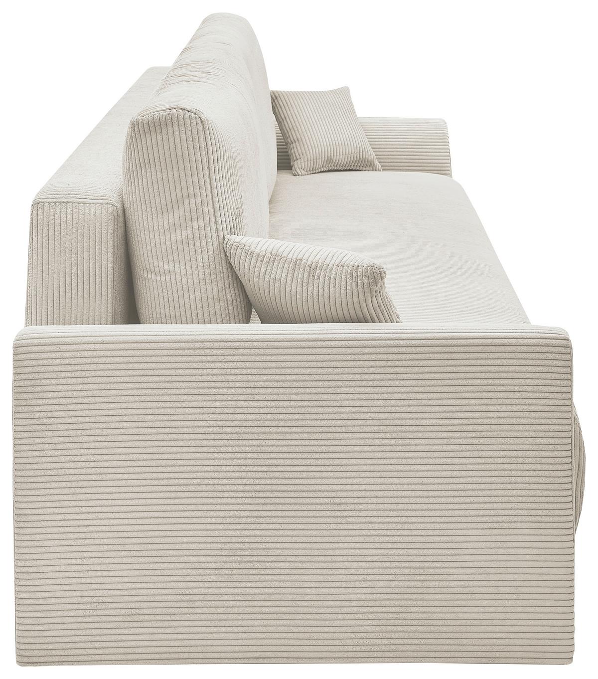 Rozkladacia pohovka KIM, krémový menčester - krémová, Modern, drevo (234/90/103cm)