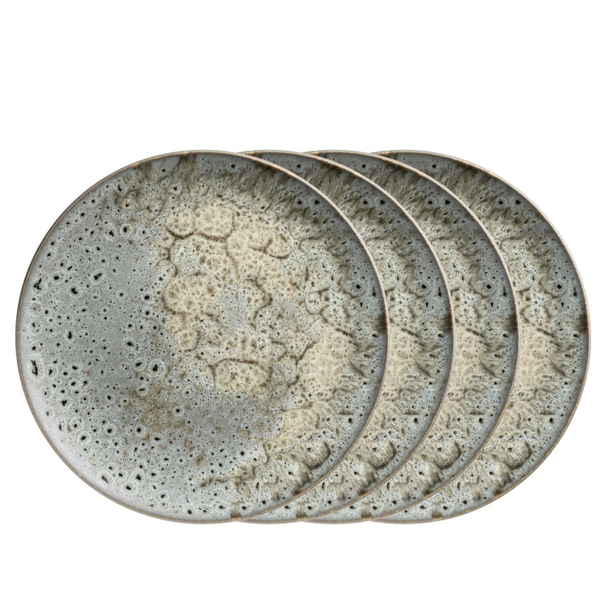 Speisetellerset Carellia Steinzeug, Grau, 4-Teilig - Grau, Basics, Keramik (29/2,5cm) - Mäser