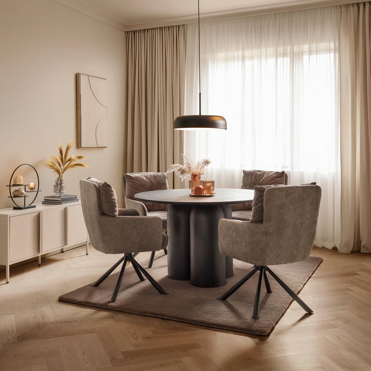 UMĚLÁ KOŽEŠINA CAROLINE 3 - tmavě hnědá/hnědá, Konvenční, textil (160/220cm) - Mömax