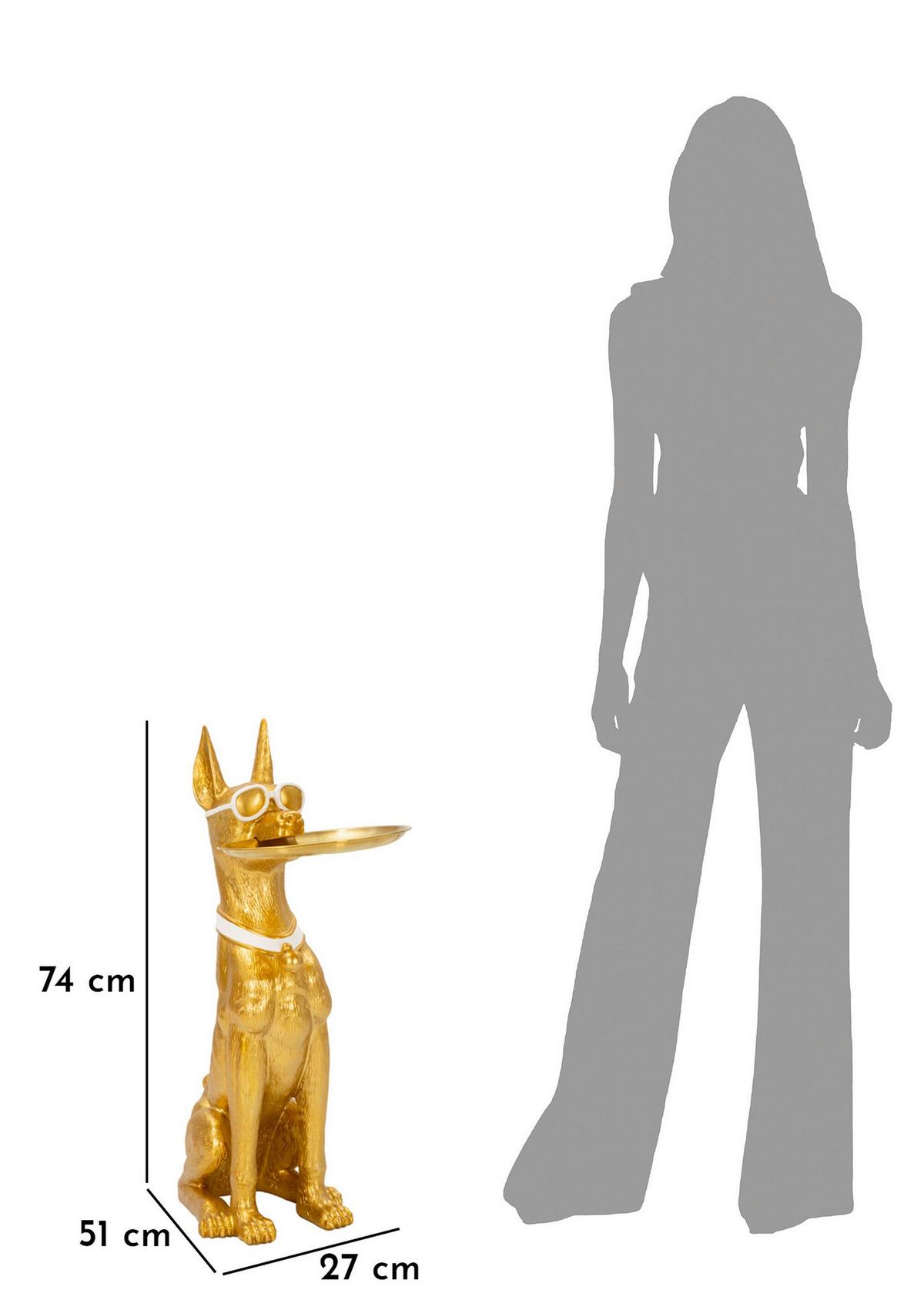 Skulptur Kunststoff/metall, Gold - Basics, Kunststoff/Metall (33.5/73/25cm)