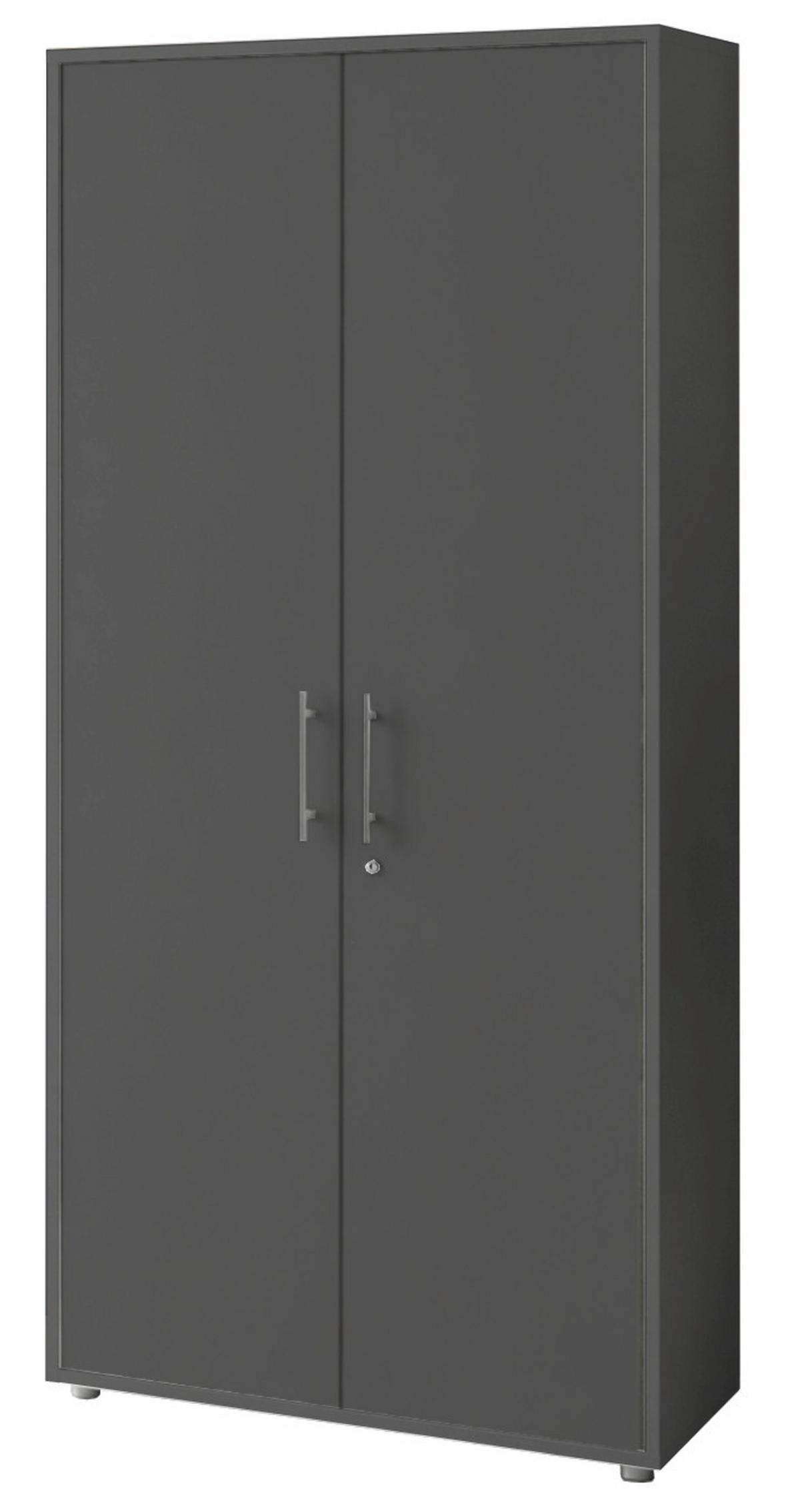 AKTENSCHRANK OFFICE EDITION - SW SET 1 HOCH - Anthrazit, MODERN, Holzwerkstoff (168,8/185,6/33cm) - MID.YOU