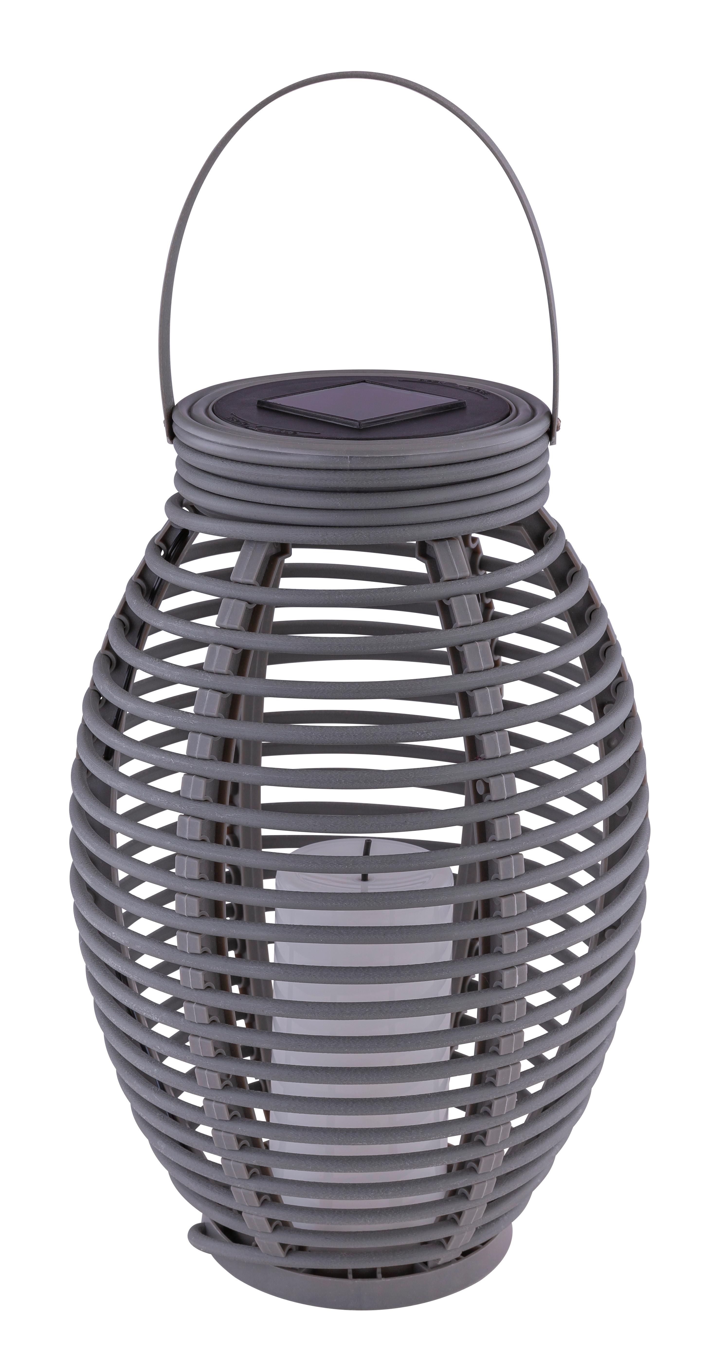 Solarleuchte Kunststoff/Grau H: 35 cm - Grau, Basics, Kunststoff (18,5/35cm) - Globo