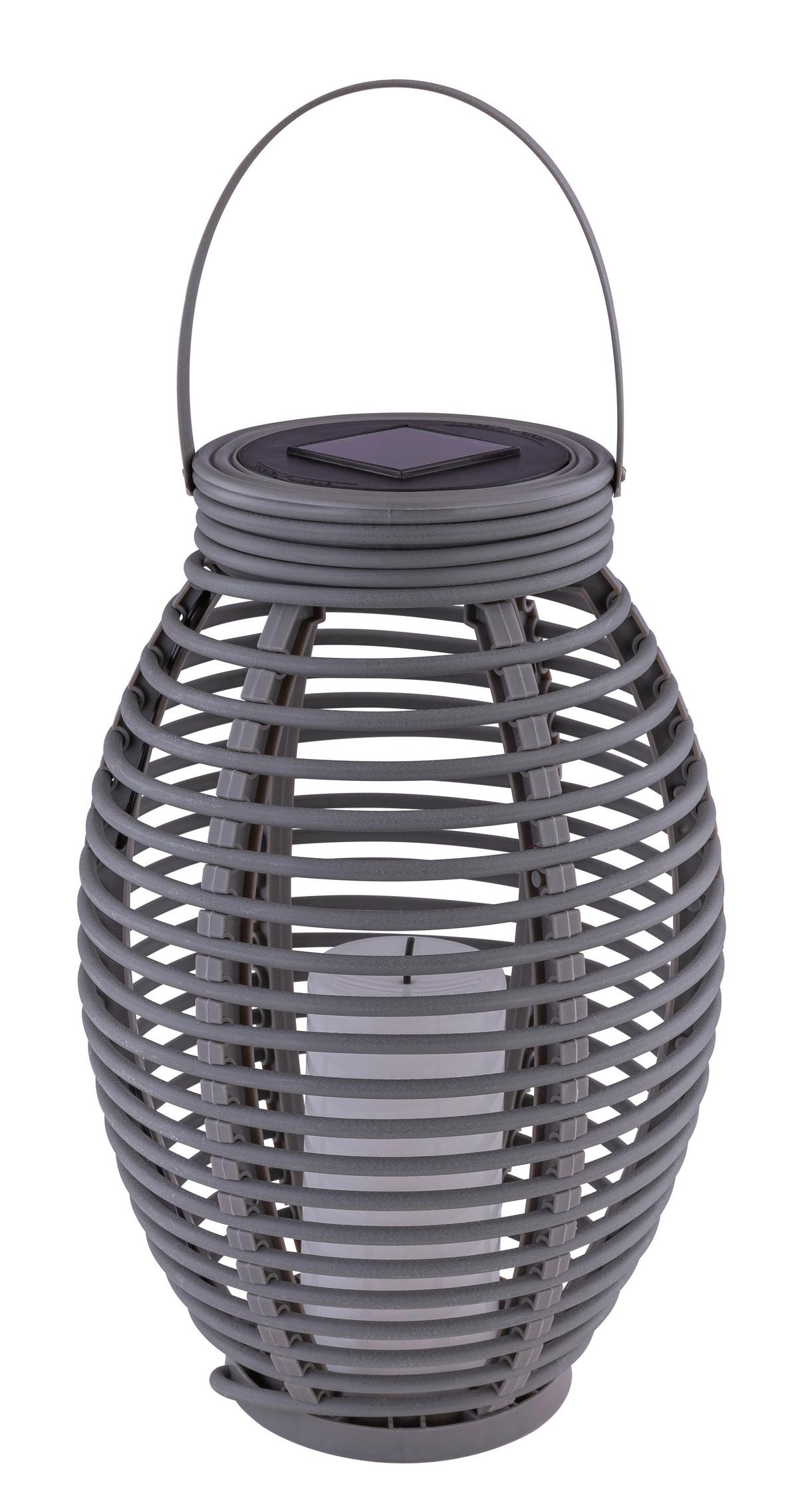 Solarleuchte Kunststoff/Grau H: 35 cm - Grau, Basics, Kunststoff (18,5/35cm) - Globo