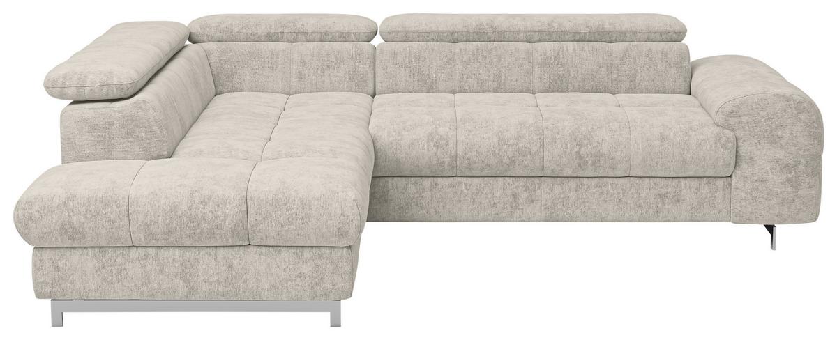 Ecksofa Mit Schlaffunktion Cloud + Grau - Chromfarben/Grau, KONVENTIONELL, Textil (206/257cm) - Livetastic