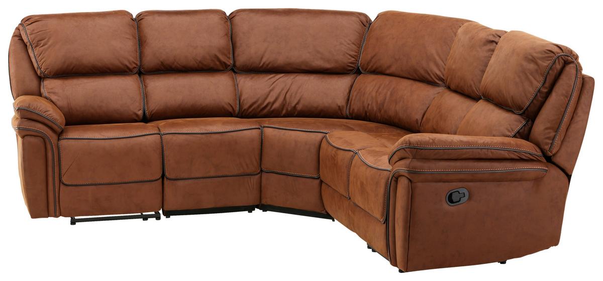 Ecksofa Saranda - Schwarz/Braun, Design, Textil (169/169cm) - Livetastic