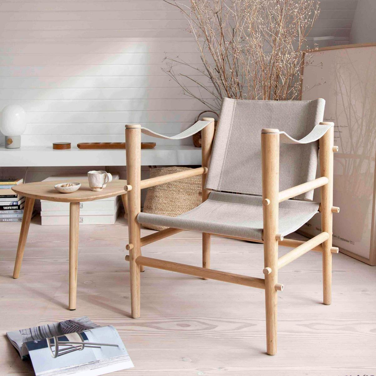 Loungesessel Safari aus Bambus - Beige/Naturfarben, Design, Holz (59/79/61cm) - MID.YOU