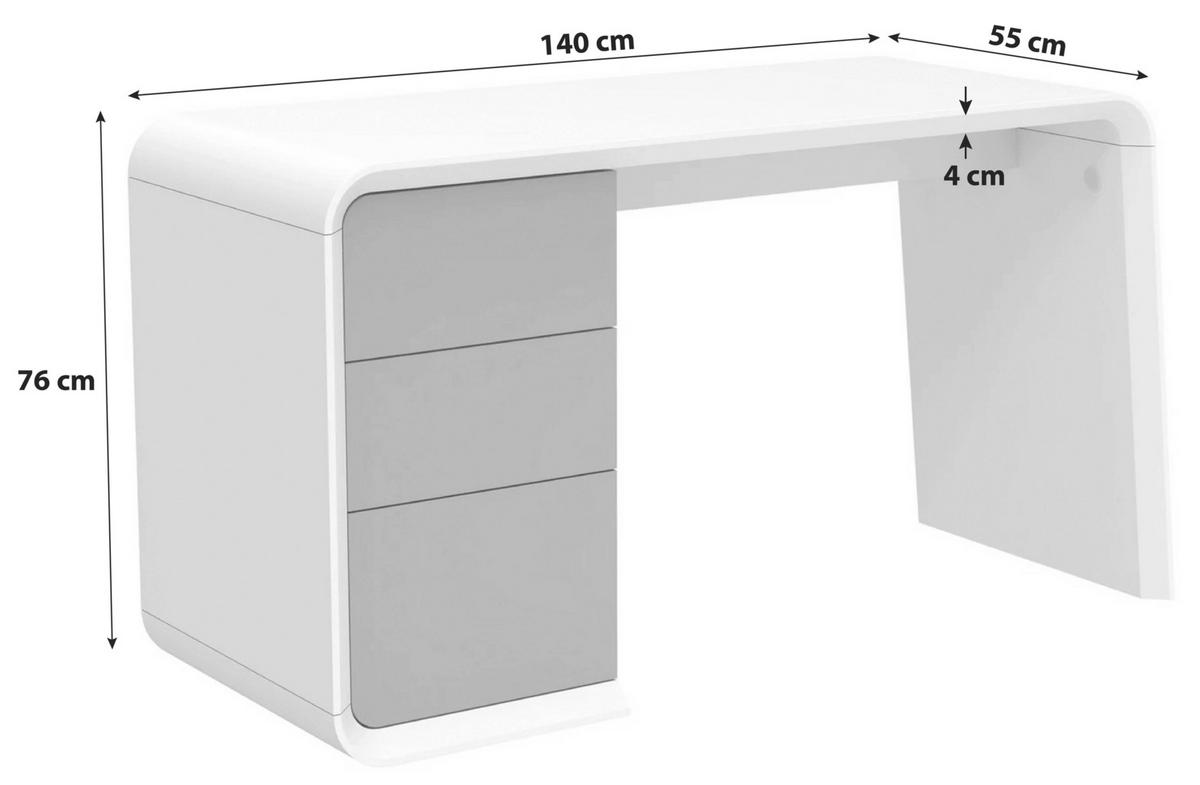 Schreibtisch Memphis - Taupe/Weiß, LIFESTYLE, Holzwerkstoff (140/76/55cm) - MID.YOU