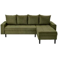 Ecksofa Boston, D. Grün S: 231x157 cm - Dunkelgrün/Schwarz, KONVENTIONELL, Textil (231/157cm) - P & B