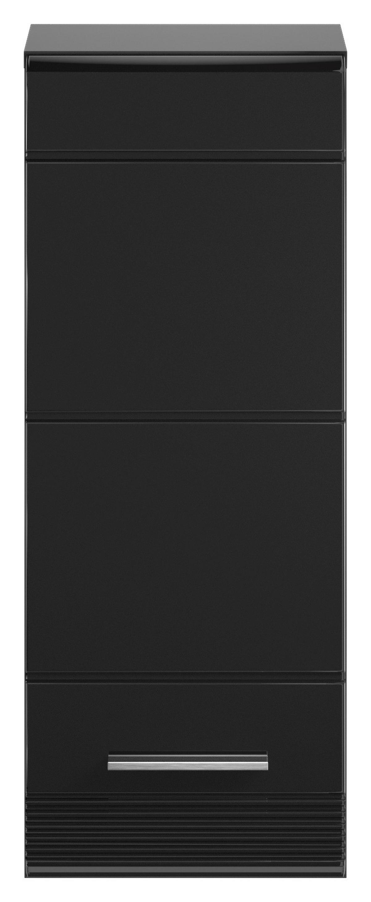 Hängeschrank Linus Schwarz B: 30 Cm - Schwarz Hochglanz/Schwarz, MODERN, Holzwerkstoff (30/77/23cm) - MID.YOU