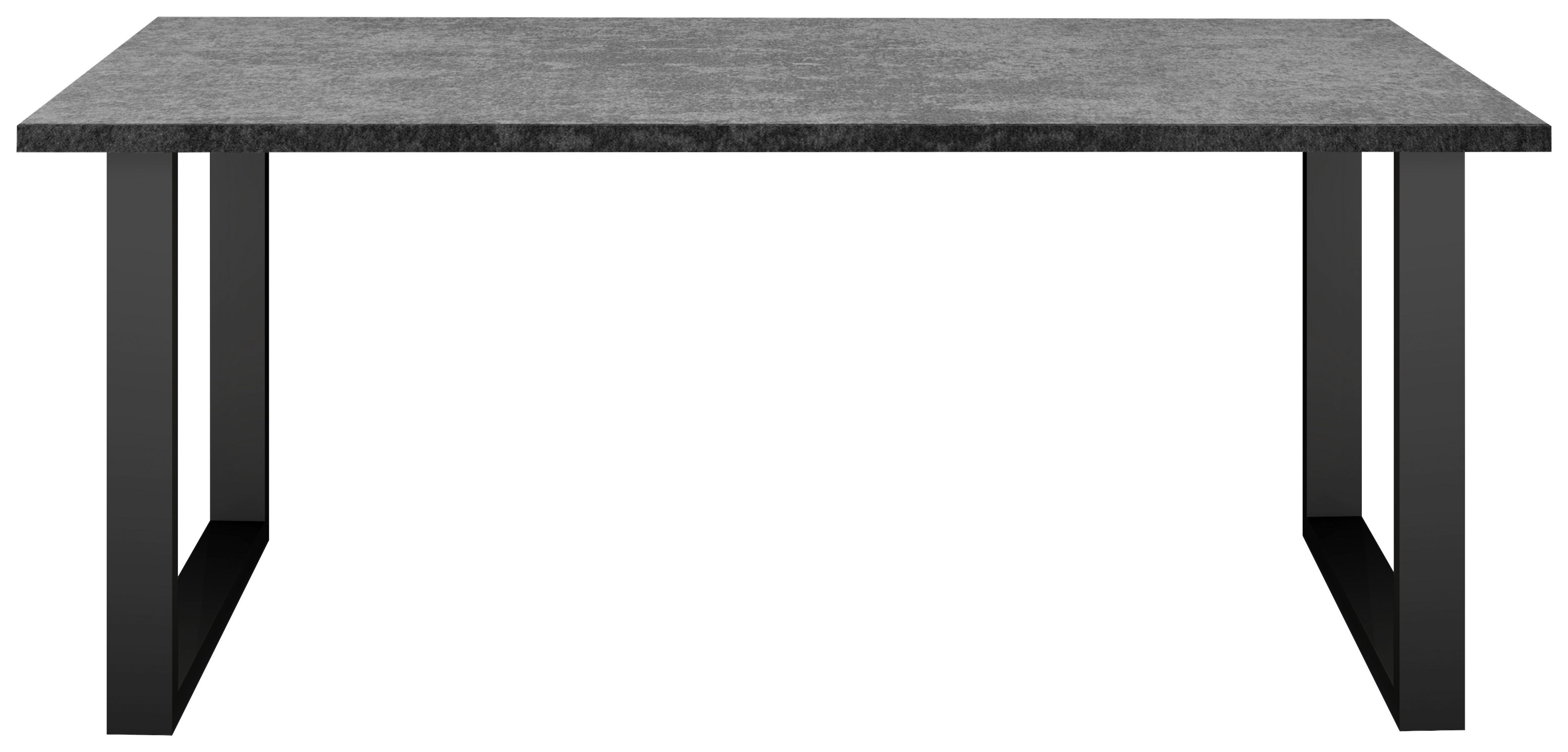 Esstisch Alex Graphitfarben, Schwarz - Schwarz/Graphitfarben, MODERN, Holzwerkstoff/Metall (180/90/78cm) - Livetastic