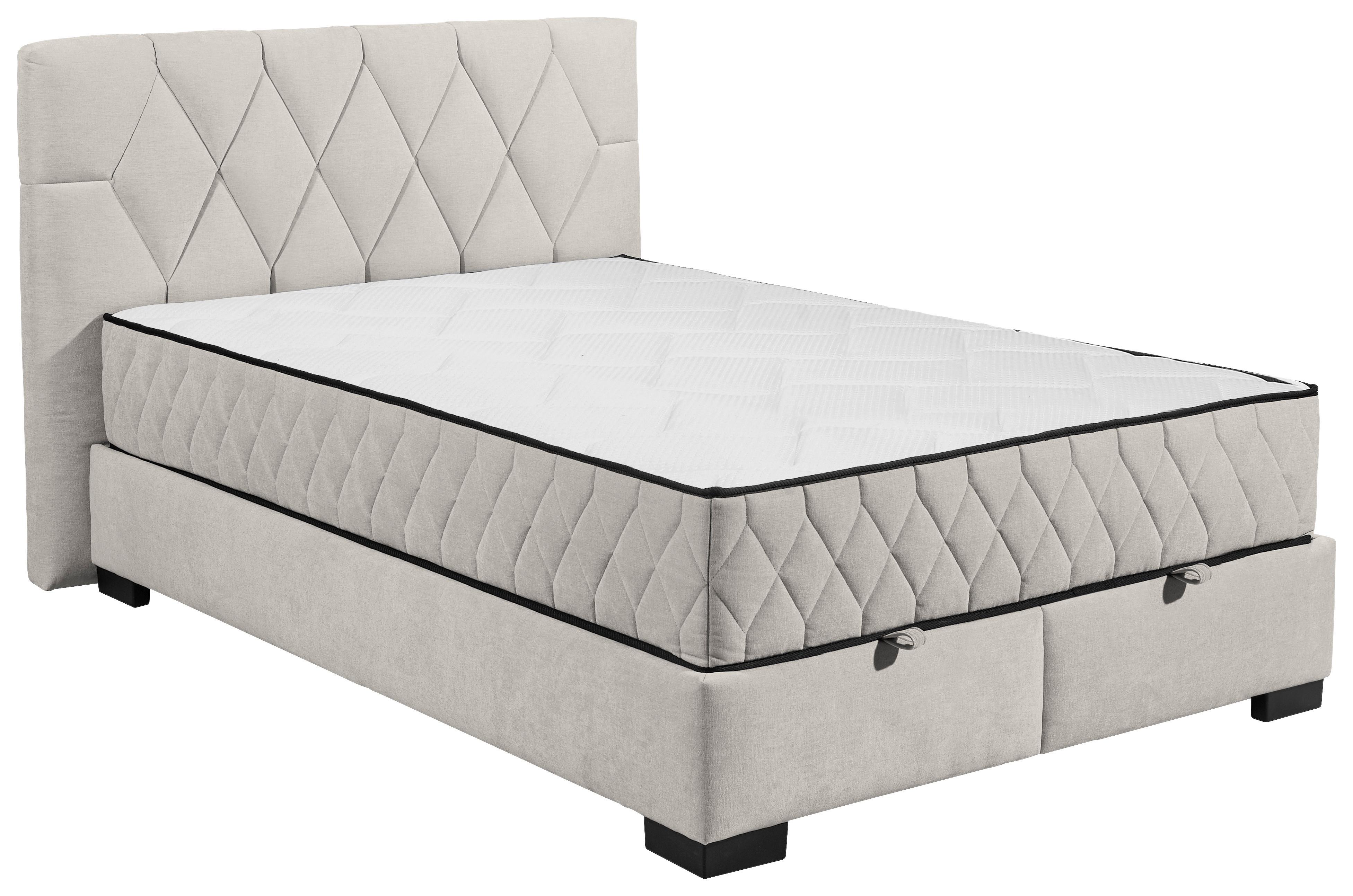 Boxbett Nagol B - Beige/Schwarz, MODERN, Holzwerkstoff/Textil (140/200cm) - MID.YOU