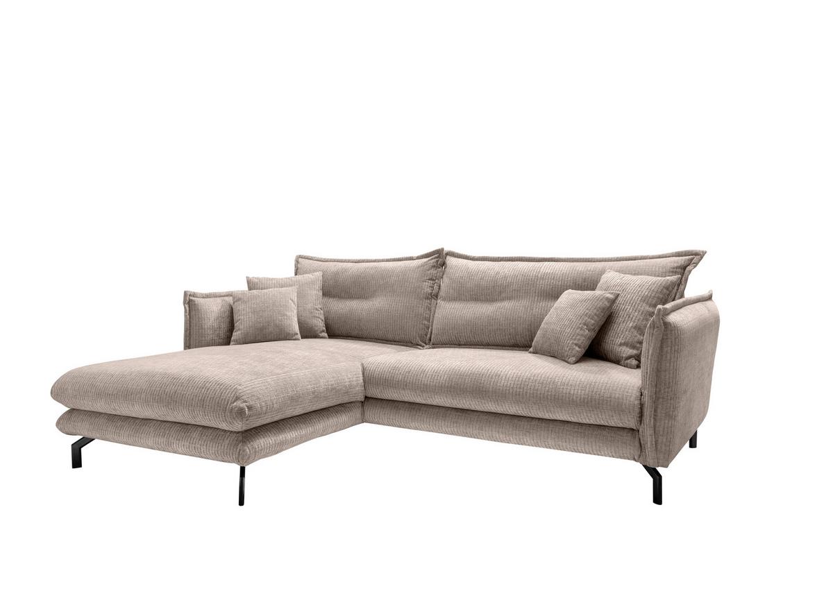 Ecksofa Lava - Beige/Schwarz, Design, Textil (180/255cm) - Livetastic
