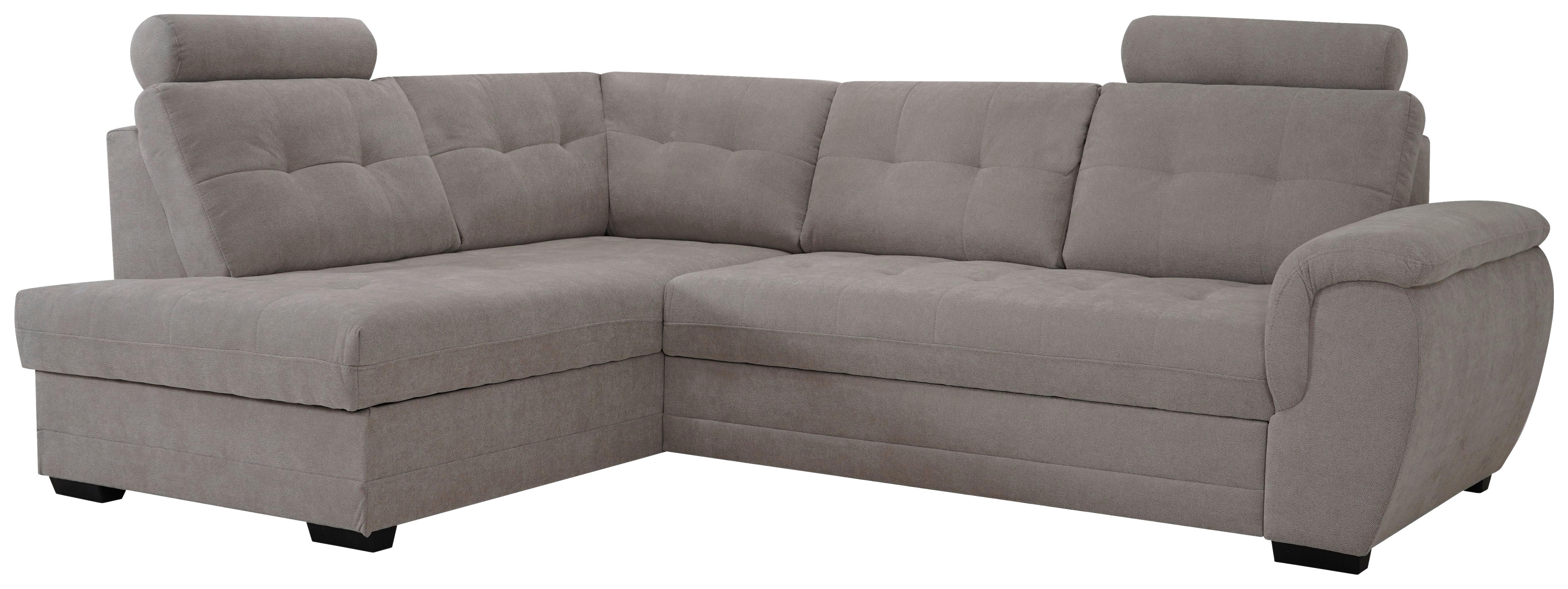 Rohová sedačka FALCO, ľavá, béžová ženilka,2x op.hlavy - čierna/béžová, Konventionell, drevo/kompozitné drevo (183/251cm) - Ondega