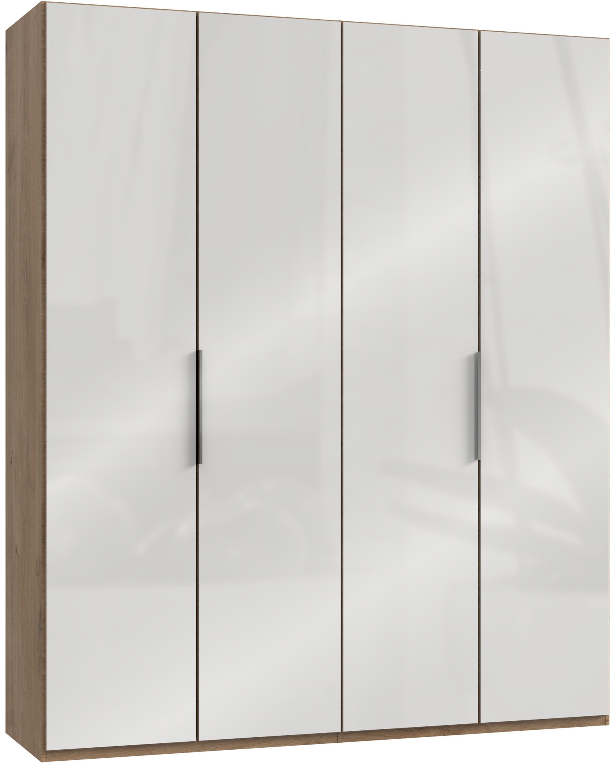 Drehtürenschrank 200cm Level, Weiß/eiche Dekor - Eichefarben/Weiß, MODERN, Glas/Holzwerkstoff (200/236/58cm) - MID.YOU