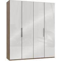 Drehtürenschrank 200cm Level, Weiß/eiche Dekor - Eichefarben/Weiß, MODERN, Glas/Holzwerkstoff (200/236/58cm) - MID.YOU