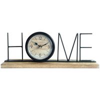 Tischuhr Naomi - Schwarz/Braun, KONVENTIONELL, Holz/Holzwerkstoff (39/5/14cm) - Luca Bessoni