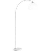 Stehlampe Newcastle Weiß/Silberfarben Gebogen - Weiß, Design, Kunststoff/Stein (92/30/196cm) - Globo