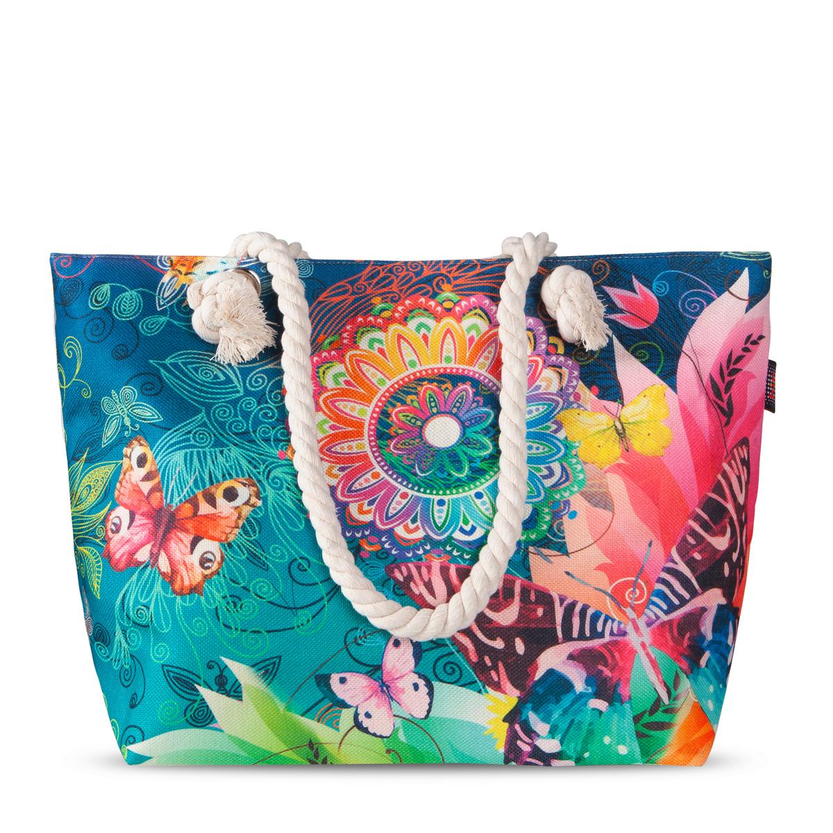 Strandtasche Parada Blau Petrol 43x60 Cm - Blau/Petrol, Trend, Textil (43/60cm)