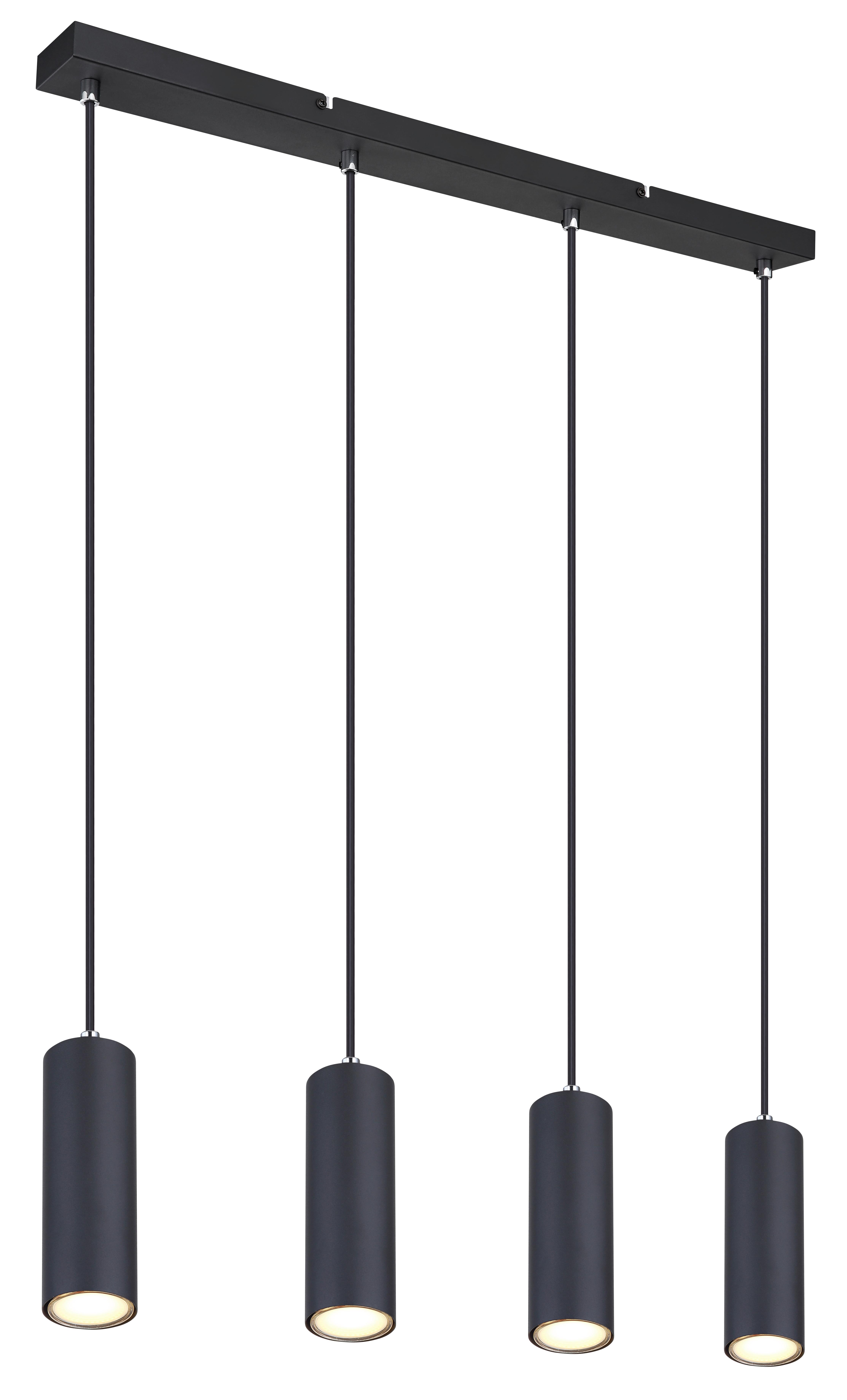 Hängeleuchte 57911-4hb - Schwarz, Design, Metall (65/6/120cm) - Globo