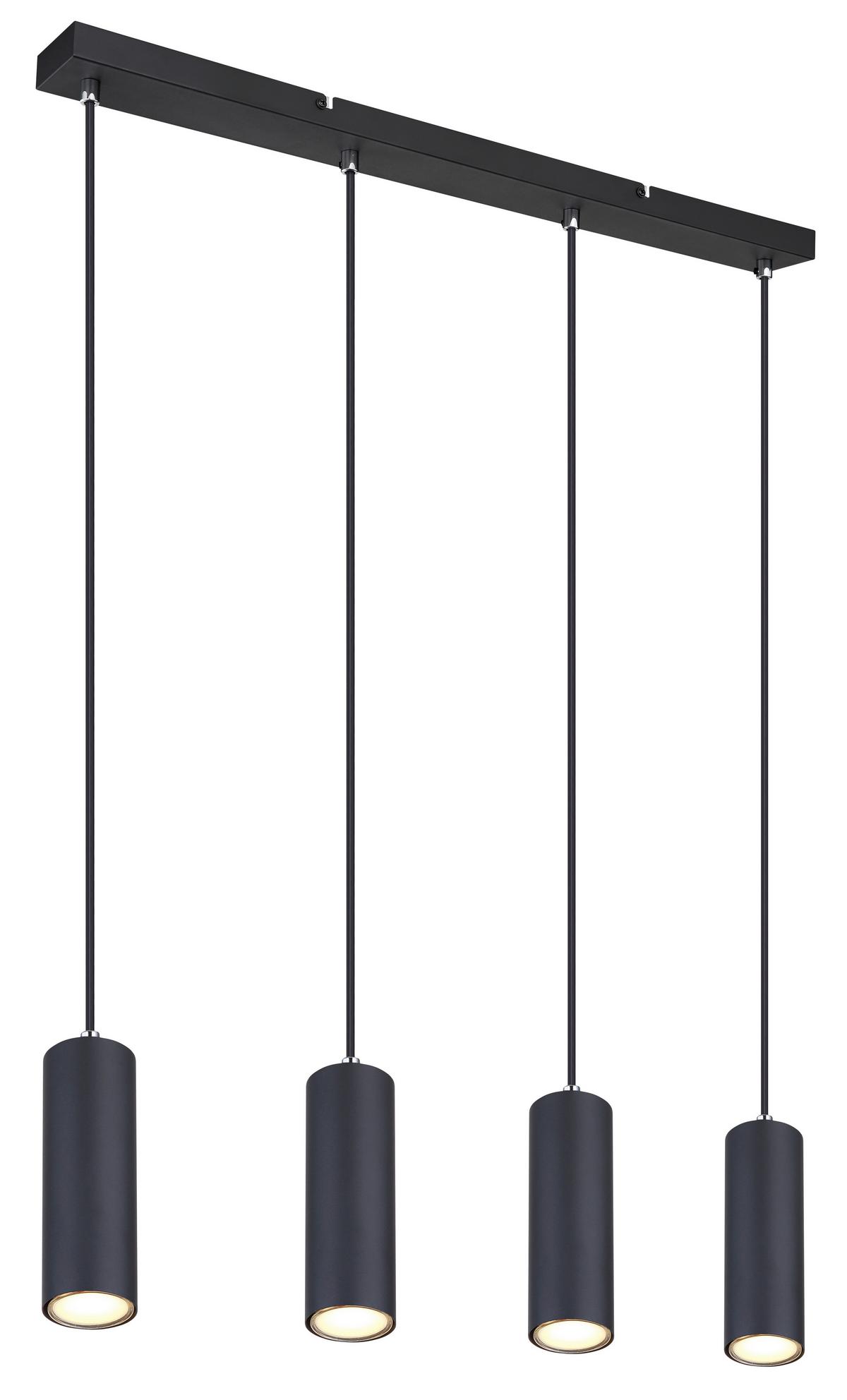 Hängeleuchte 57911-4hb - Schwarz, Design, Metall (65/6/120cm) - Globo