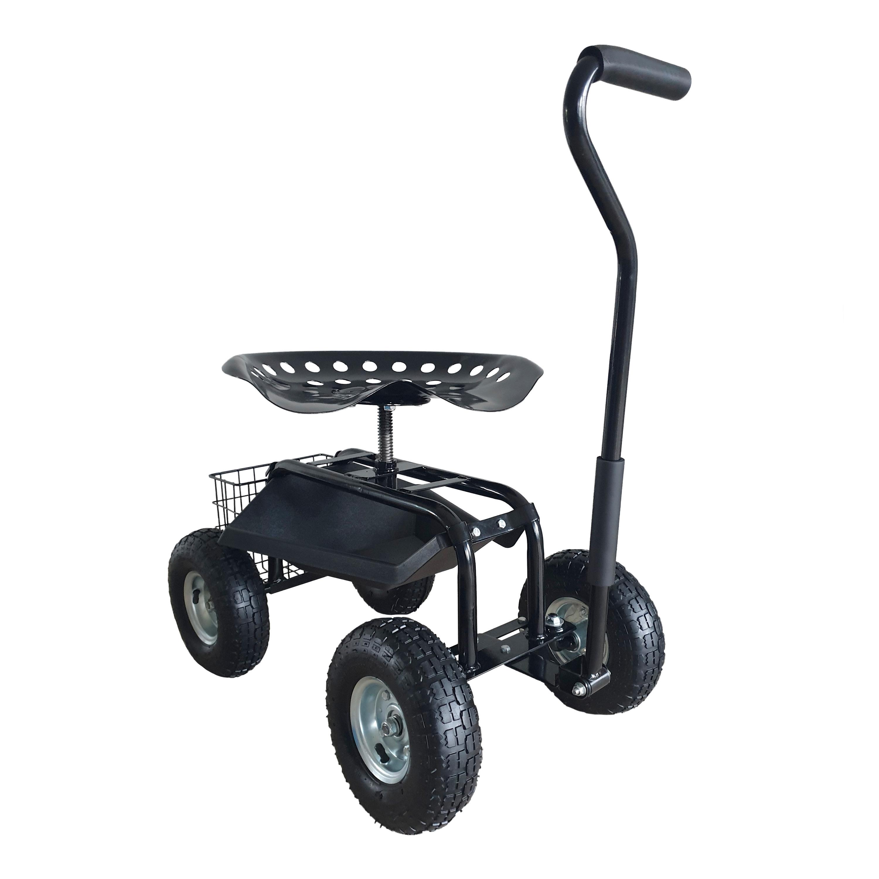 GARTENGERÄTEWAGEN MIT SITZ - Anthrazit, Basics, Kunststoff/Metall (81/45/86cm) - Ambia Garden