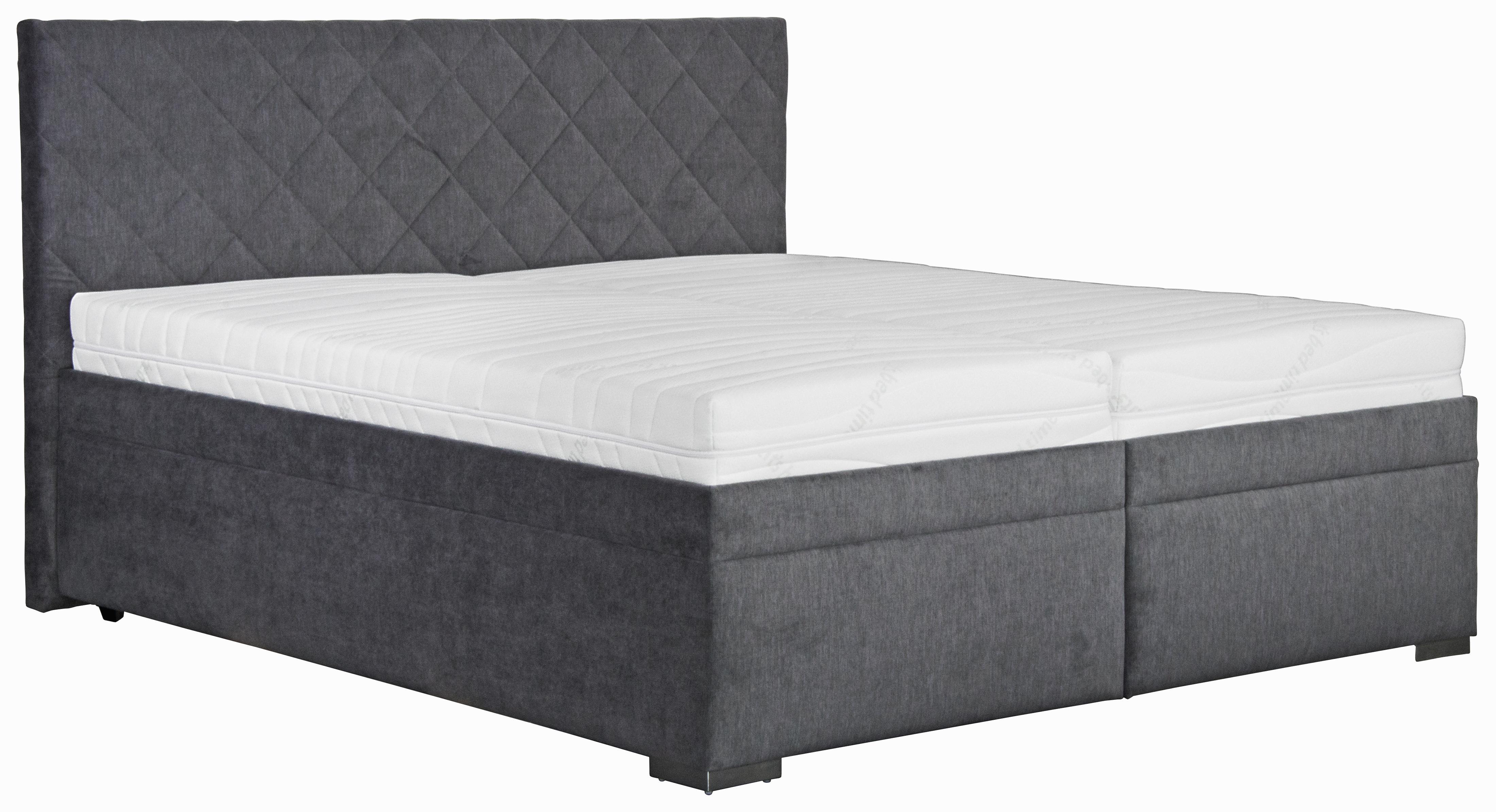 Polsterbett Klara 180x200 Hellgrau - Edelstahlfarben/Hellgrau, MODERN, Holz/Textil (191/117/213cm)