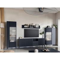 Stapelprogramm Lusaka Schwarz B: 350 cm - Schwarz, Trend, Glas/Holzwerkstoff (350/194/40cm)