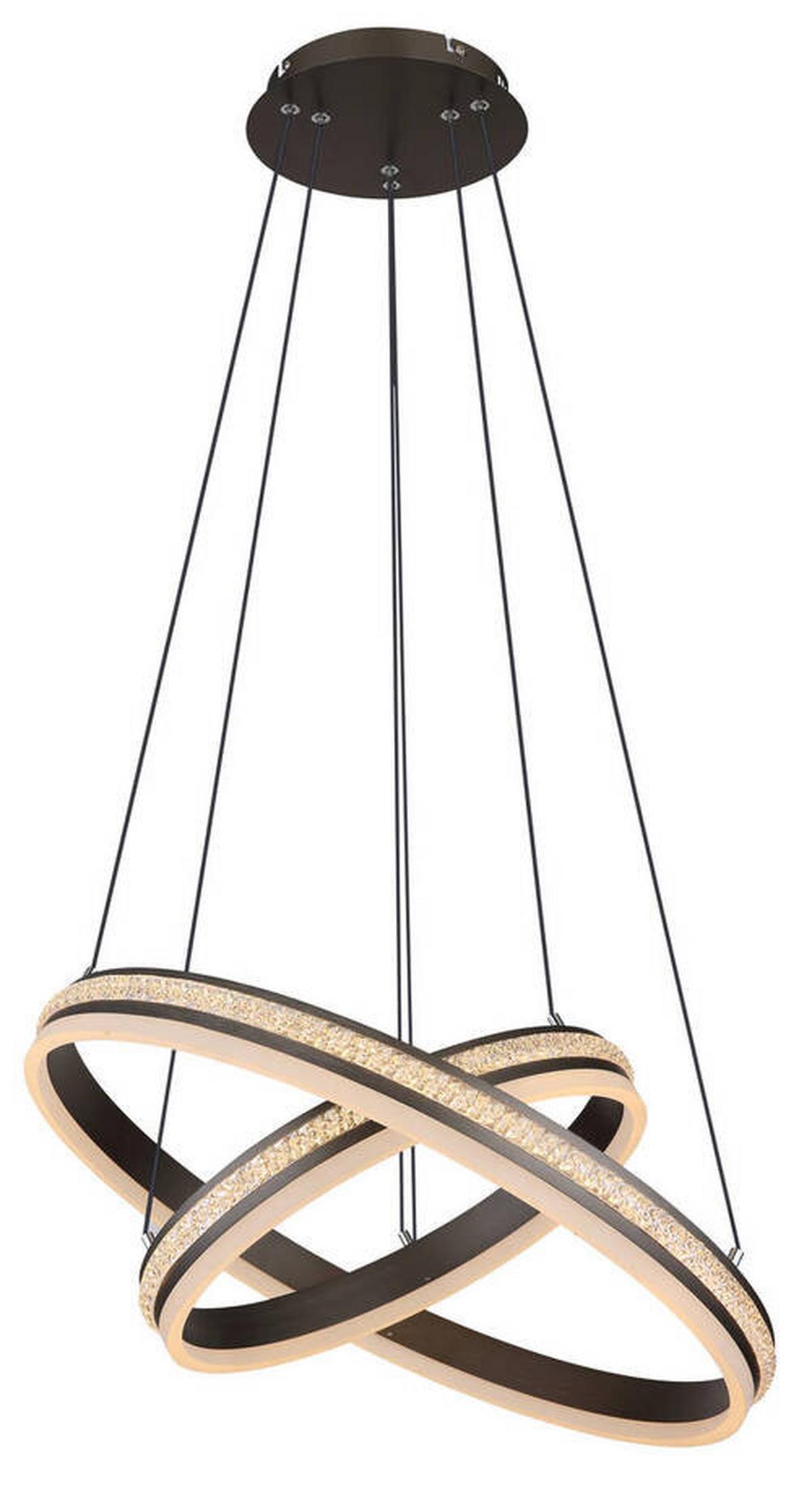 LED-Hängeleuchte 67314-60h - Klar/Titanfarben, Design, Kunststoff/Metall (60/120cm) - Globo