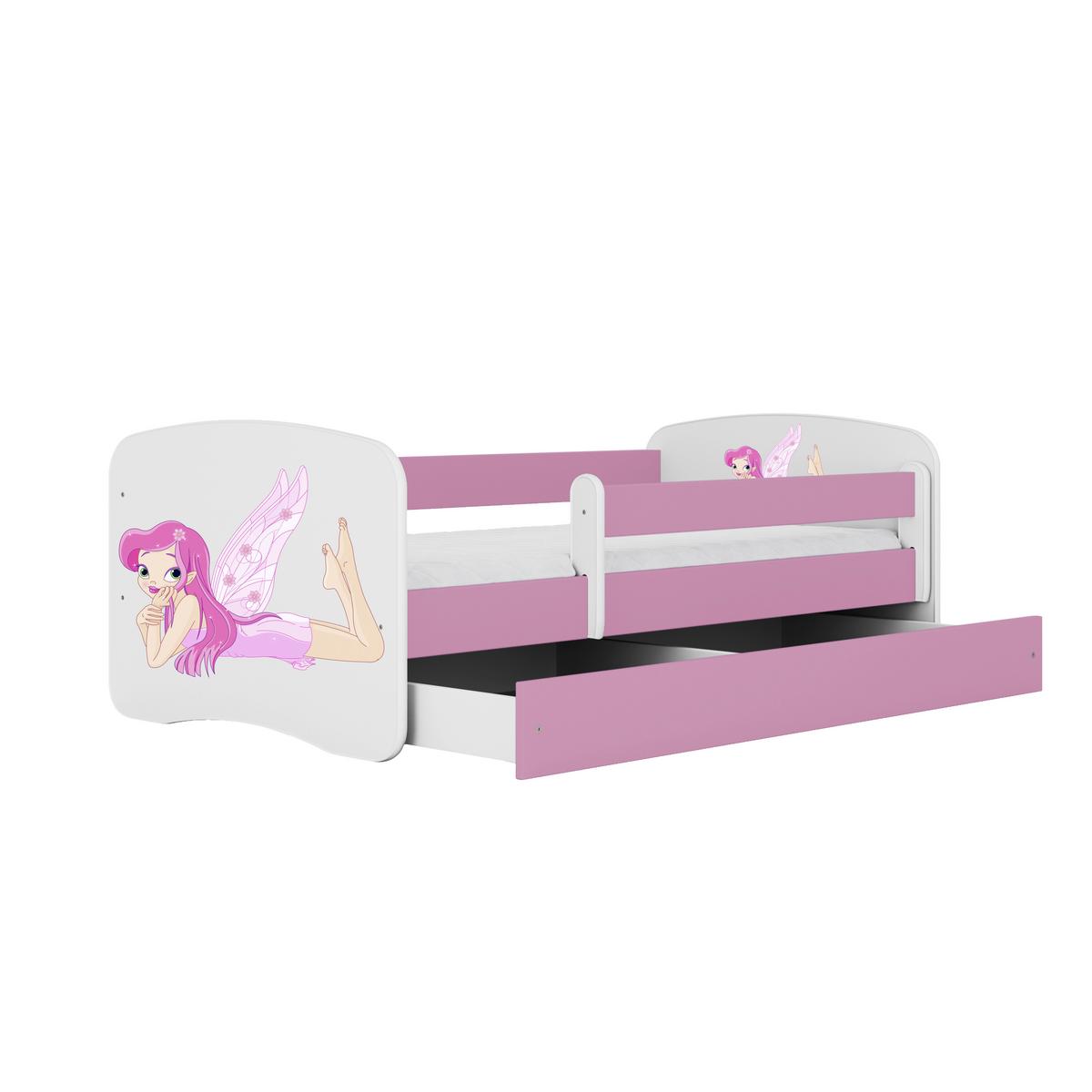 Kinder-/Juniorbett Babydreams Inkl. Matratze 80x160 - Pink/Birkefarben, MODERN, Holz/Holzwerkstoff (80/160cm) - MID.YOU