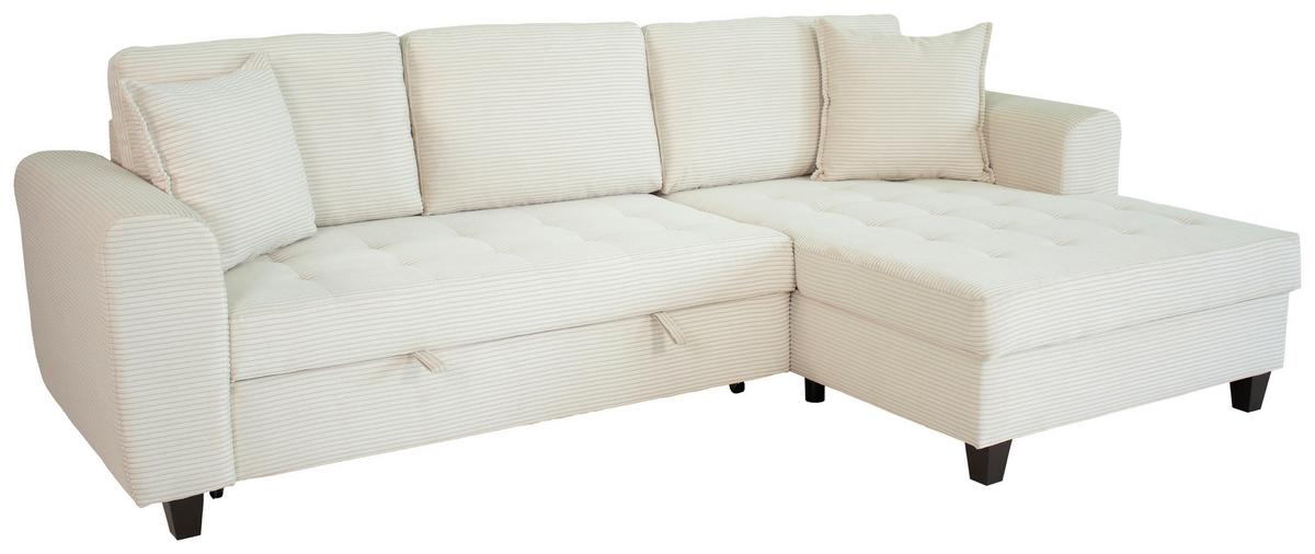 Ecksofa Moritz Creme S: ca. 265x155 cm - Creme, Trend, Textil (265/155cm)