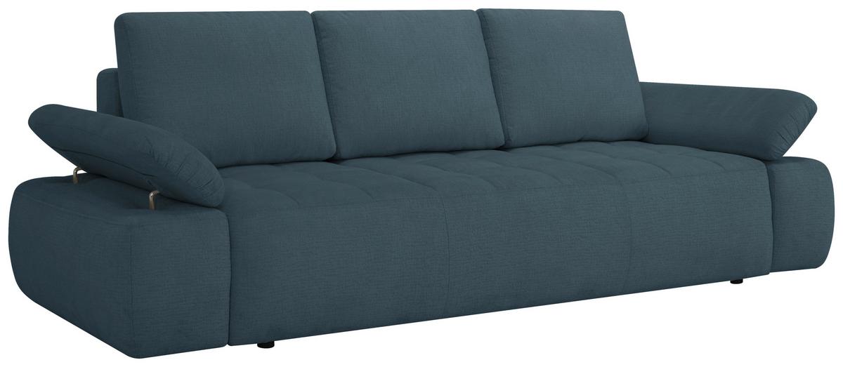 Schlafsofa Madox Blau B: 255 cm - Blau/Schwarz, Design, Textil (255/89/109cm) - MID.YOU