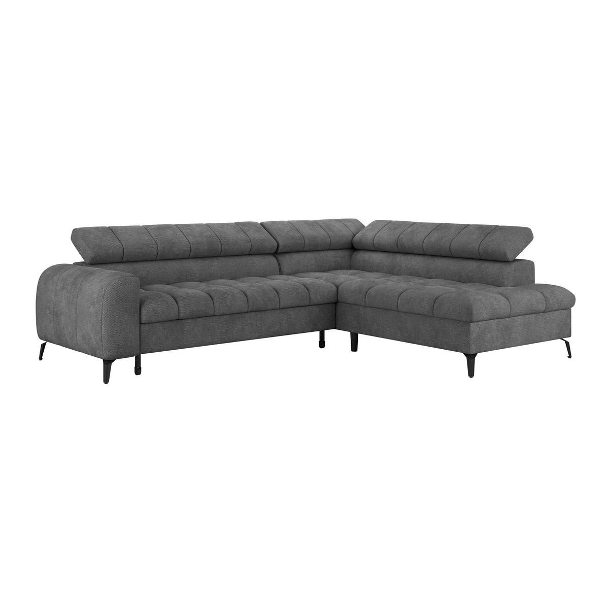 Ecksofa Volf Rechts New Anthrazit, S: 261x203 cm - Anthrazit/Schwarz, Trend, Kunststoff/Textil (261/203cm)
