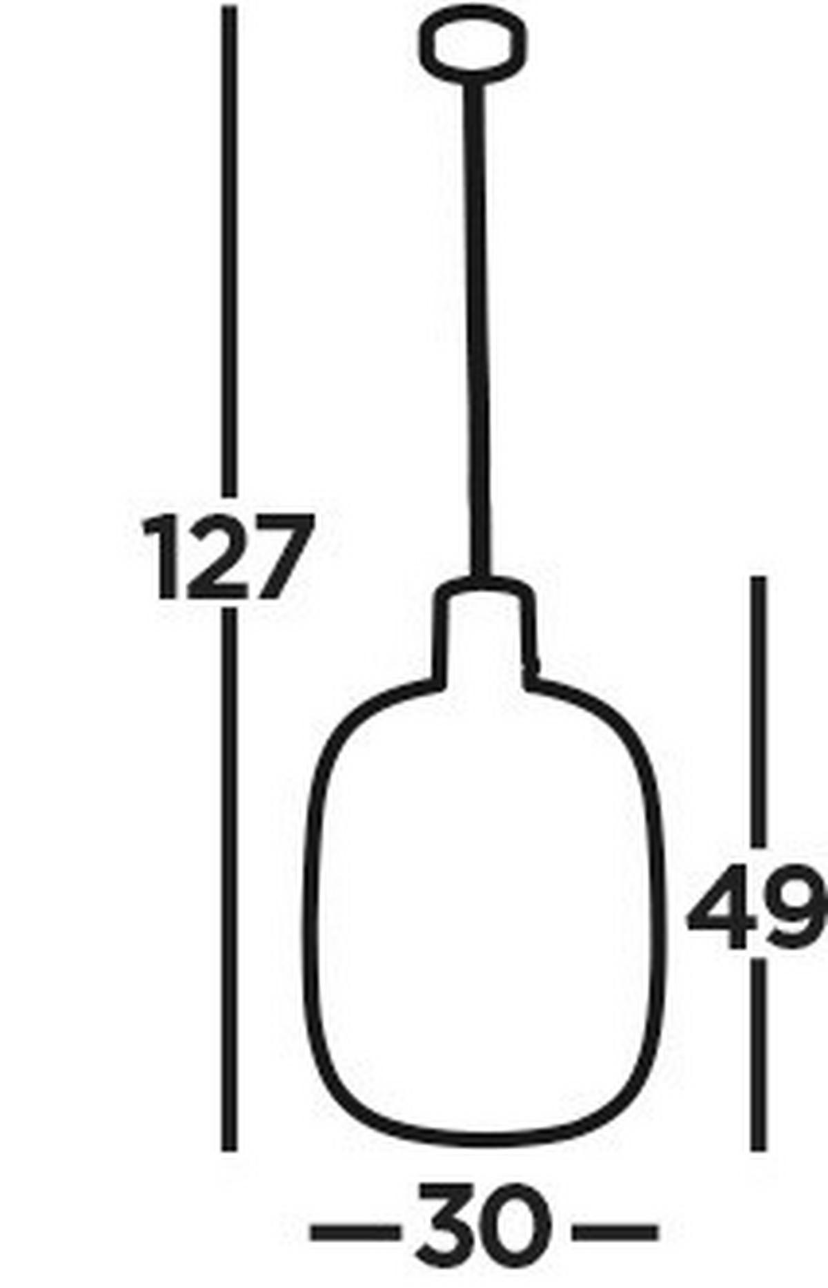 Hängeleuchte Barrel H: 127 cm, 1-Flammig, höhenverstellbar - Bernsteinfarben, Design, Glas/Metall (30/127cm)