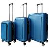 Reisekoffer Set 3-tlg Verona 4 Rollen Hartschale - Blau, Design, Kunststoff/Textil - Luca Bessoni