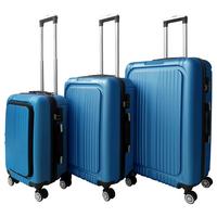 Reisekoffer Set 3-tlg Verona 4 Rollen Hartschale - Blau, Design, Kunststoff/Textil - Luca Bessoni