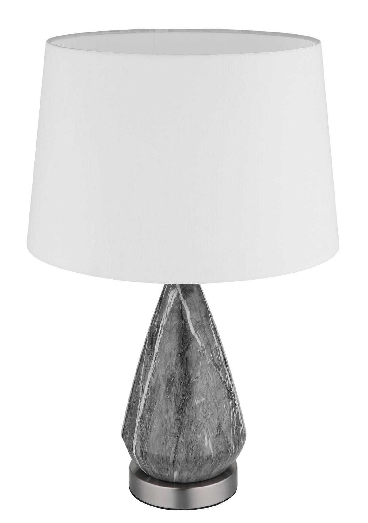Asztali Lámpa 24147w - nikkel/fehér, Konventionell, textil/fém (35/54cm) - Globo