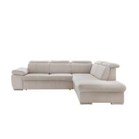 Ecksofa Vasto Beige S: 283x228 cm - Chromfarben/Beige, Design, Textil (283/228cm) - Livetastic